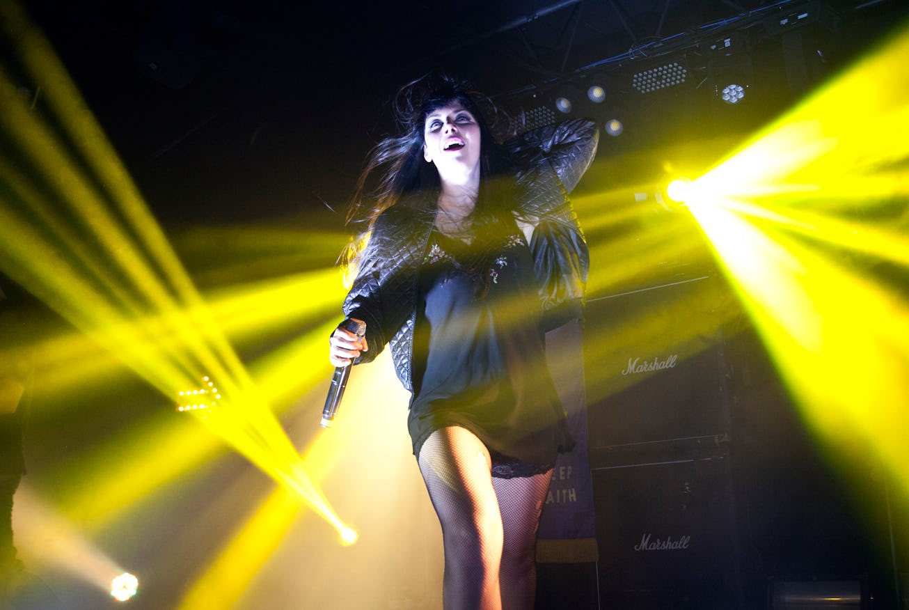 CHARLOTTE, NC - MARCH 02: Singer Alexis Krauss of Sleigh Bells performs at The Underground on March...