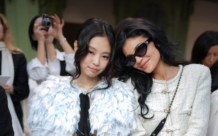 Jennie Kim, Kylie Jenner at the Chanel Haute Couture Spring/Summer 2025 fashion show as part of Pari...