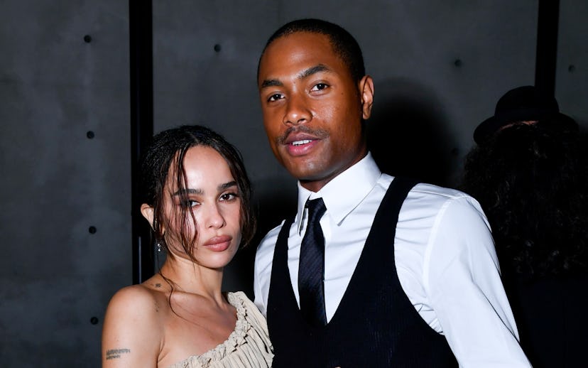 Zoe Kravitz, Steve Lacy at the Saint Laurent Men's Fall 2025 Ready-to-Wear Collection fashion show o...