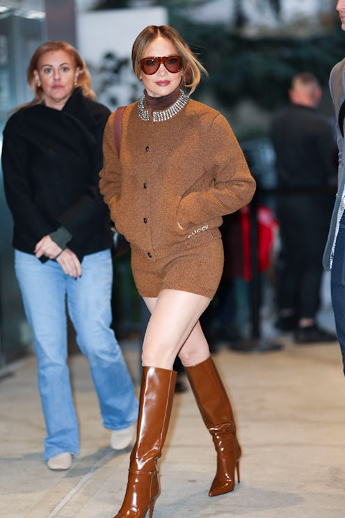 NEW YORK, NEW YORK - NOVEMBER 03: Jennifer Lopez is seen in Chelsea on November 03, 2024 in New York...