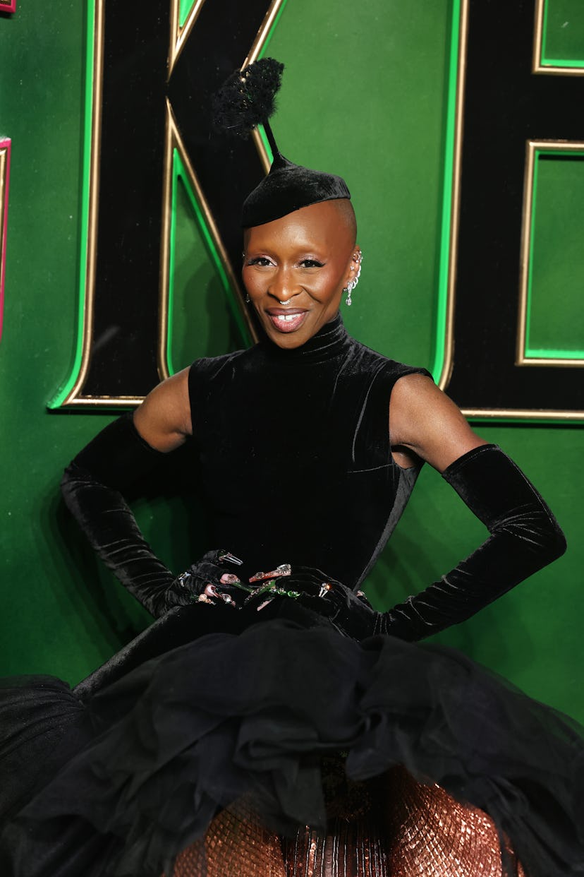 LONDON, ENGLAND - NOVEMBER 18: Cynthia Erivo attends the "Wicked: Part One" European Premiere at The...