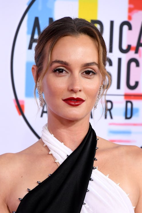 Leighton Meester attends the 2018 American Music Awards at Microsoft Theater on October 9, 2018 in ...