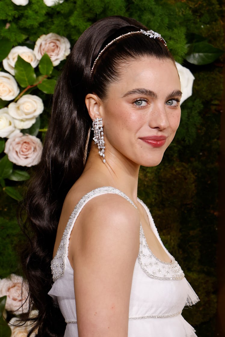 BEVERLY HILLS, CALIFORNIA - JANUARY 05: Margaret Qualley attends the 2025 Golden Globe Awards at The...