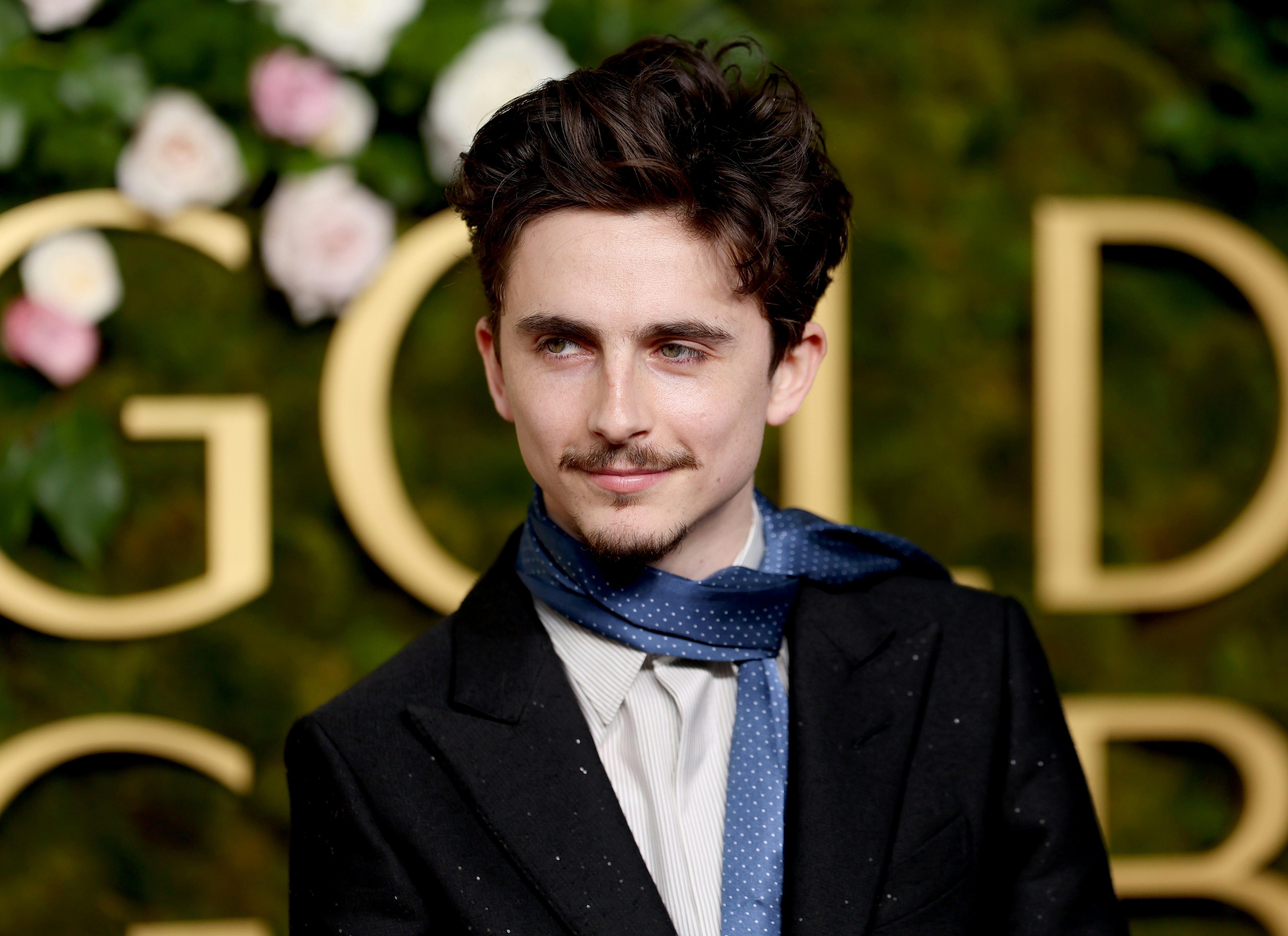 BEVERLY HILLS, CALIFORNIA - JANUARY 05: Timothée Chalamet attends the 82nd Annual Golden Globe Award...
