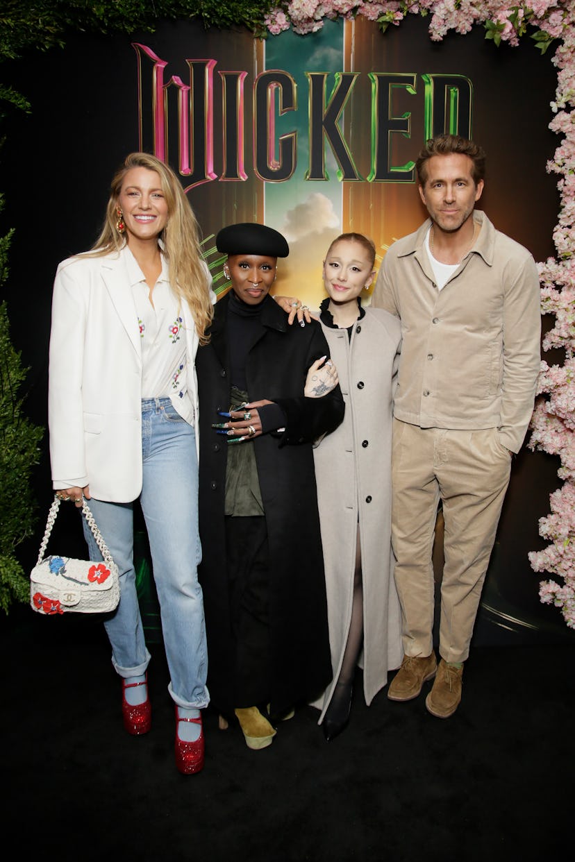 Blake Lively and Ryan Reynolds with Cynthia Erivo and Ariana Grande at ‘Wicked’ screening.