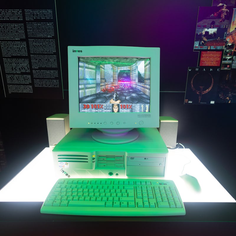 MADRID, SPAIN - DECEMBER 02: Classic video game Doom in OXO Museo del Videojuego, on 02 December, 20...