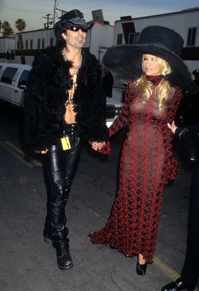 Musician Tommy Lee of Motley Crue and actress Pamela Anderson attend the 24th Annual American Music ...