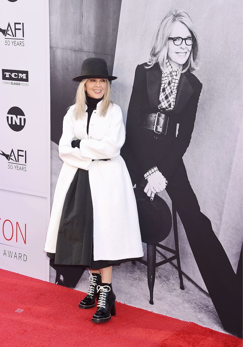 HOLLYWOOD, CA - JUNE 08:  Actress/honoree Diane Keaton arrives at the AFI Life Achievement Award Gal...