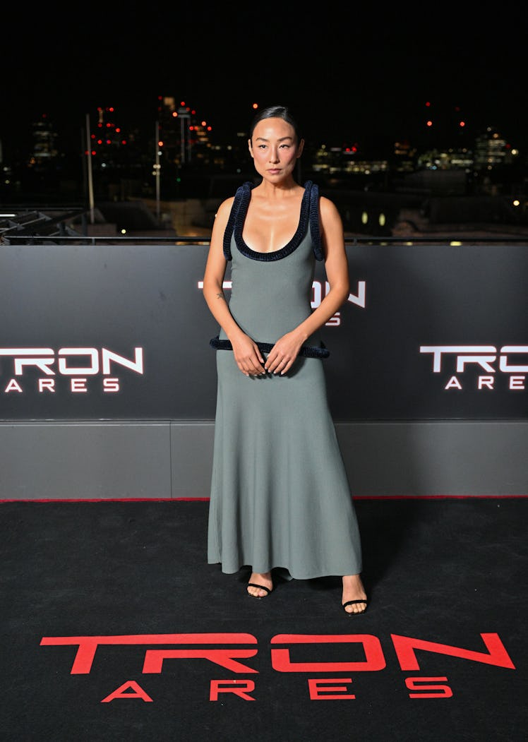 LONDON, ENGLAND - OCTOBER 01: Greta Lee attends the UK Event of Disney's 'Tron: Ares' at Piccadilly ...