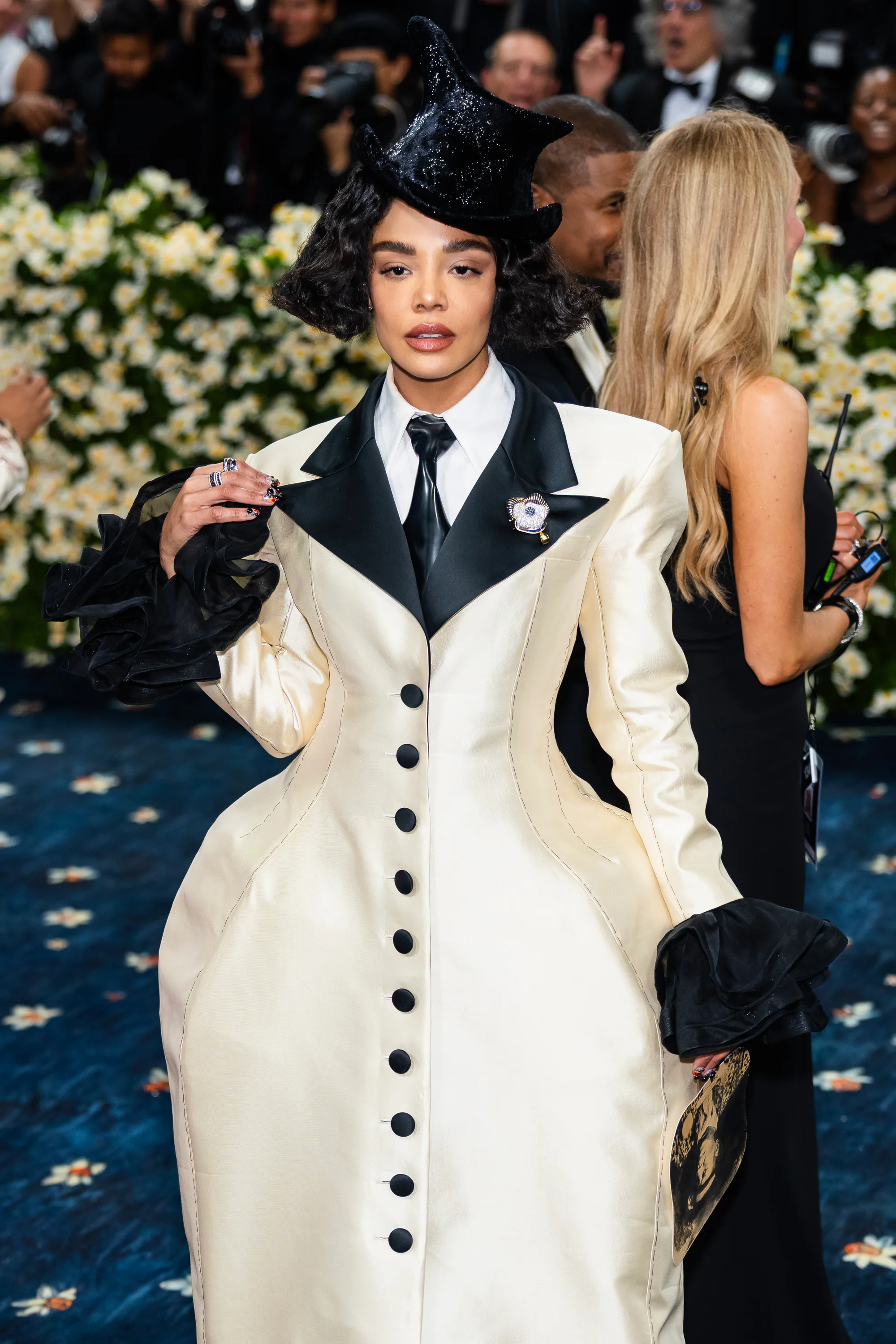 Tessa Thompson attends the 2025 Met Gala Celebrating "Superfine: Tailoring Black Style" at Metropoli...