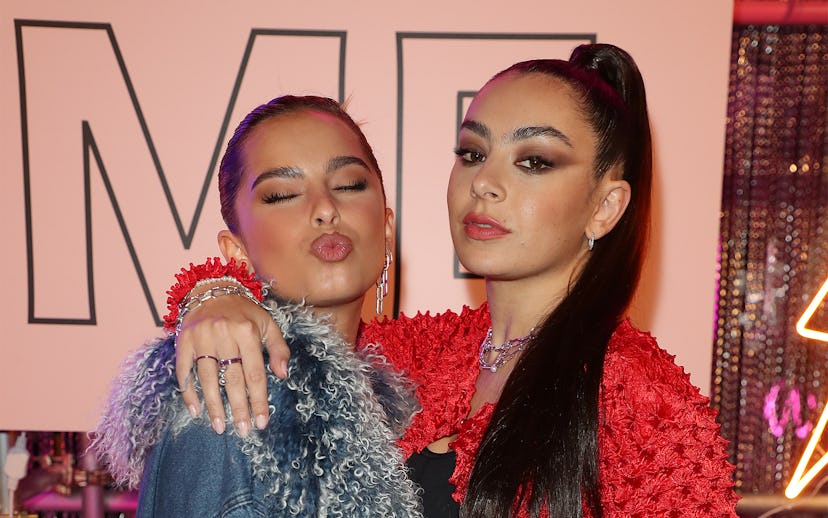 LONDON, ENGLAND - OCTOBER 22: Addison Rae and Charli XCX attend the Pandora ME London Launch Event a...