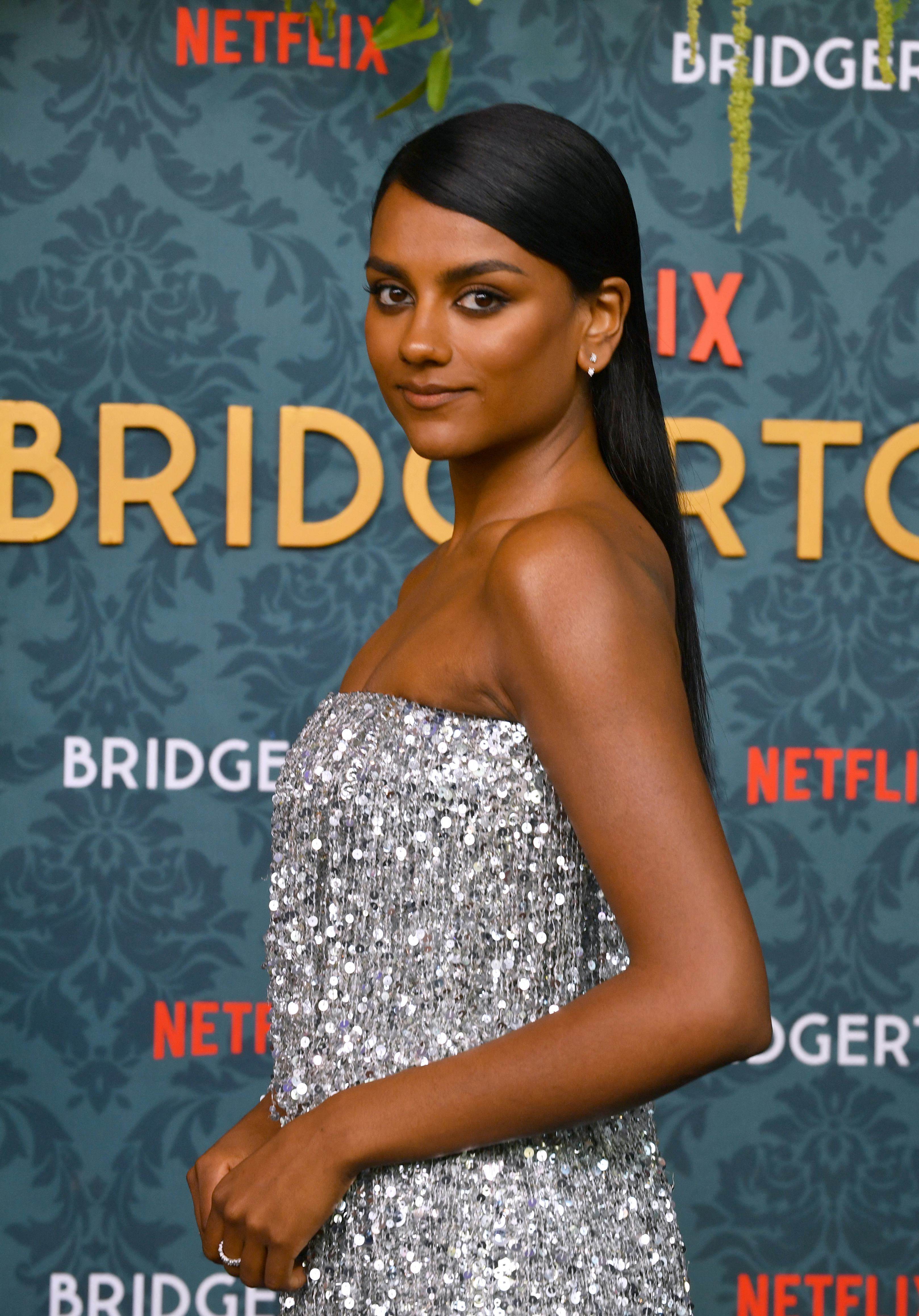 British actress Simone Ashley arrives for Netflix's "Bridgerton Season 3" premiere at Alice Tully Ha...
