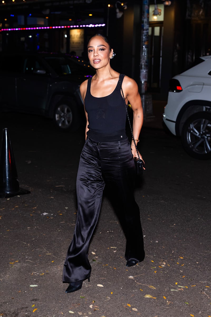 NEW YORK, NEW YORK - OCTOBER 22: Tessa Thompson attends Chanel Premiere Galon dinner at Chateau Roya...