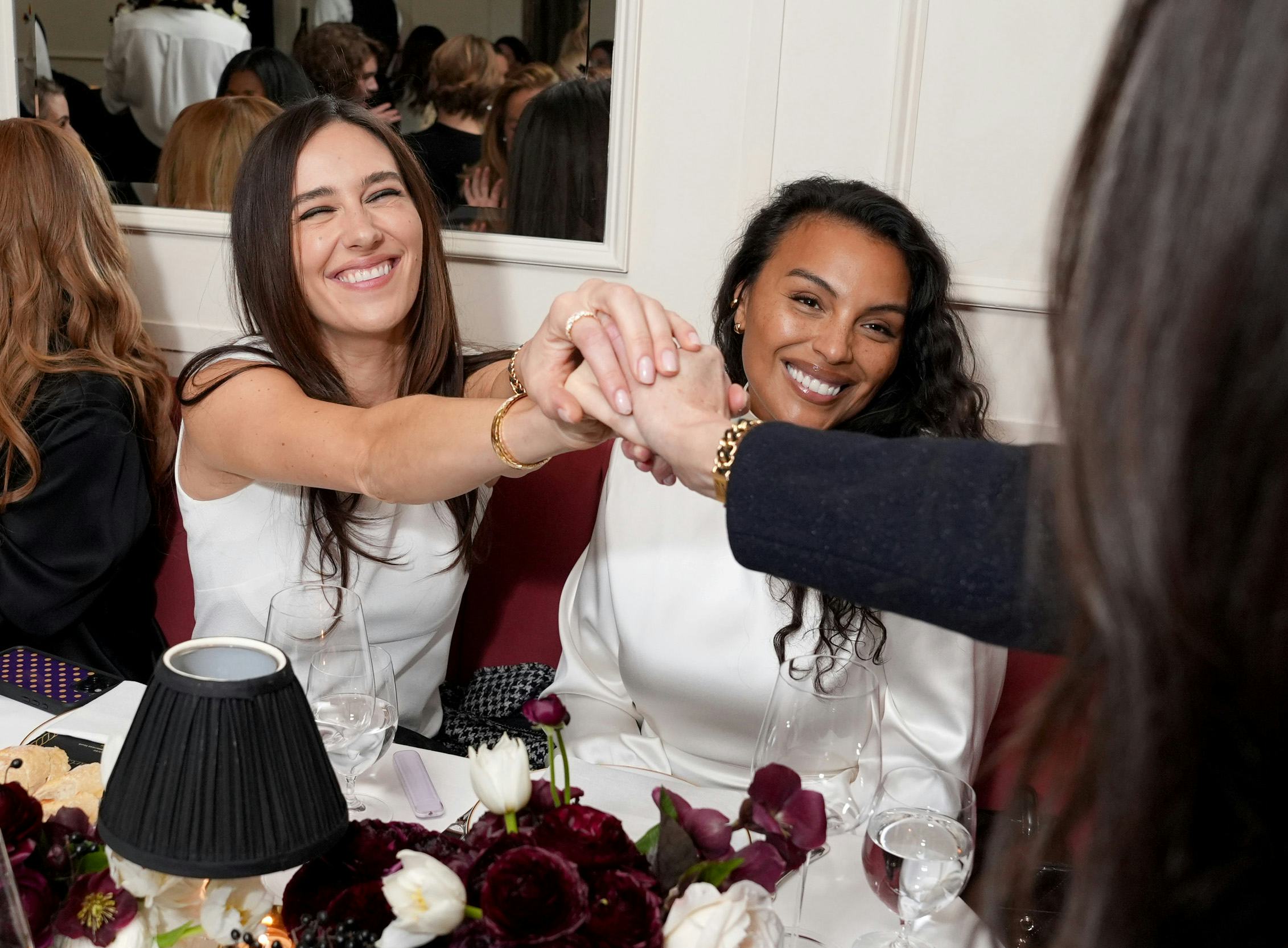 NEW YORK, NEW YORK - OCTOBER 22: (L-R) Devon Lee Carlson and Paloma Elsesser attend the CHANEL Dinne...