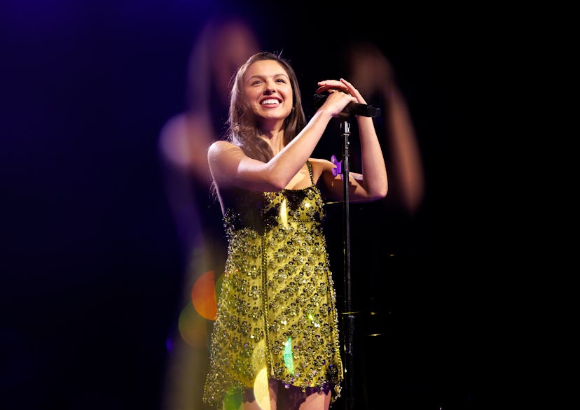 Olivia Rodrigo performs onstage at American Express Platinum Card x Olivia Rodrigo Concert on Octobe...