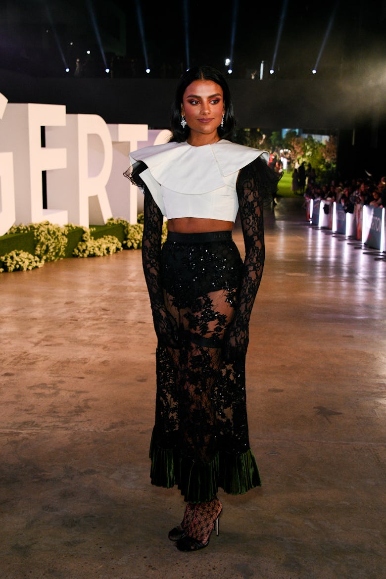 Simone Ashley attends the World Premiere of "Bridgerton" season 2 at The Tate Modern on March 22, 2...