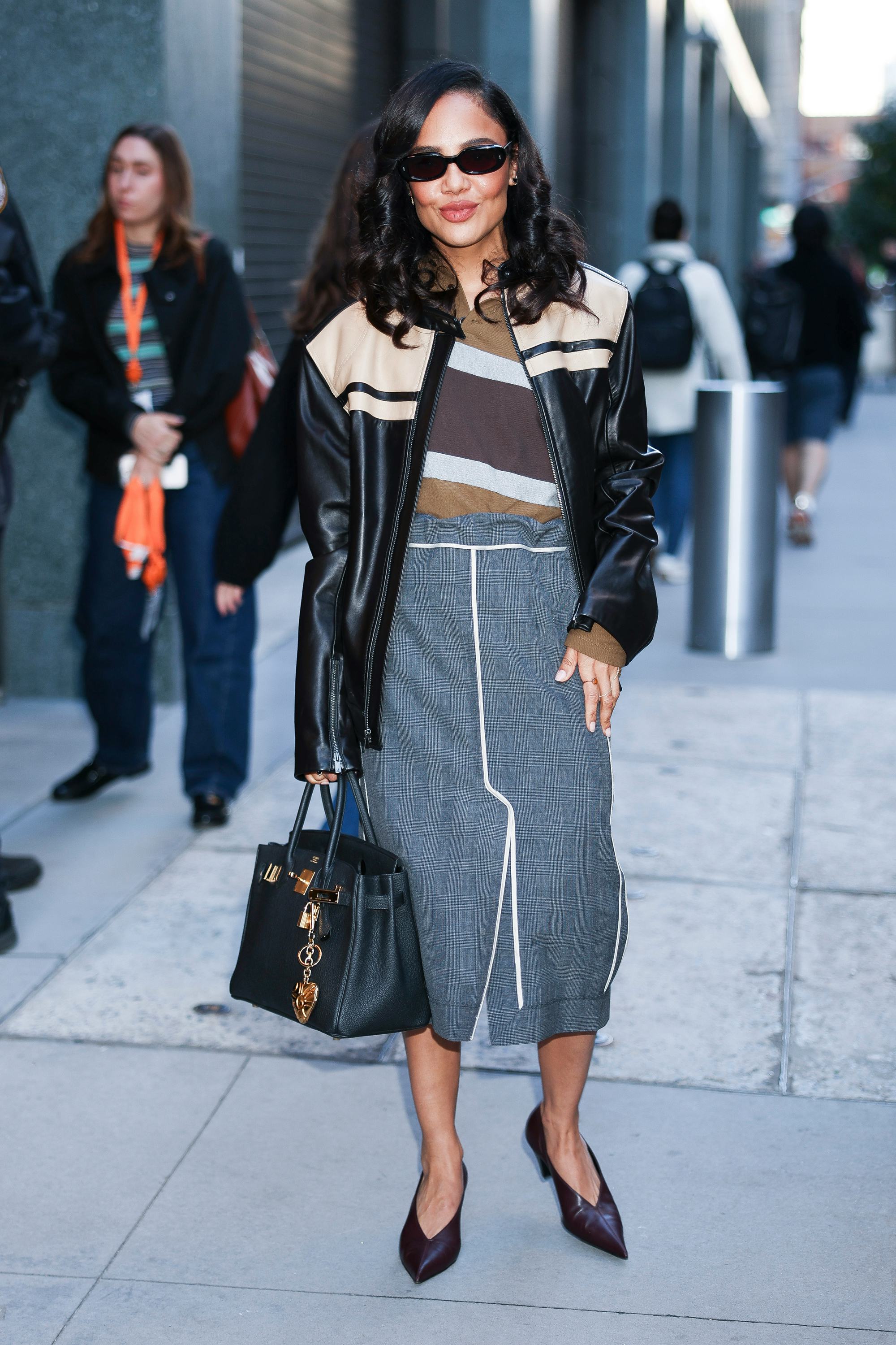 NEW YORK, NEW YORK - OCTOBER 21: Tessa Thompson seen at LIVE with Kelly and Mark in Hudson Square on...