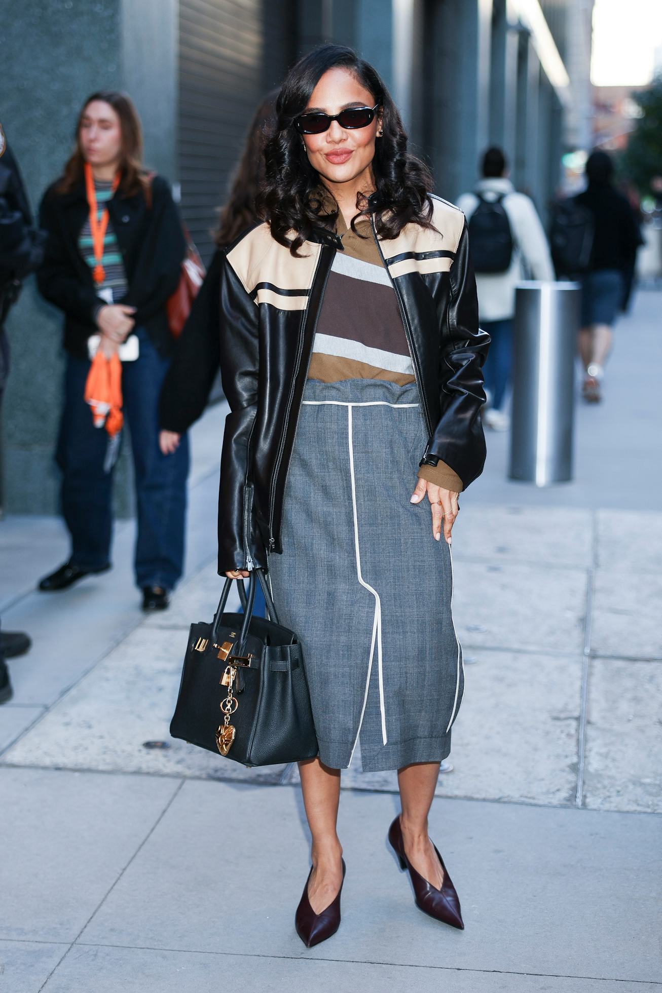 NEW YORK, NEW YORK - OCTOBER 21: Tessa Thompson seen at LIVE with Kelly and Mark in Hudson Square on...