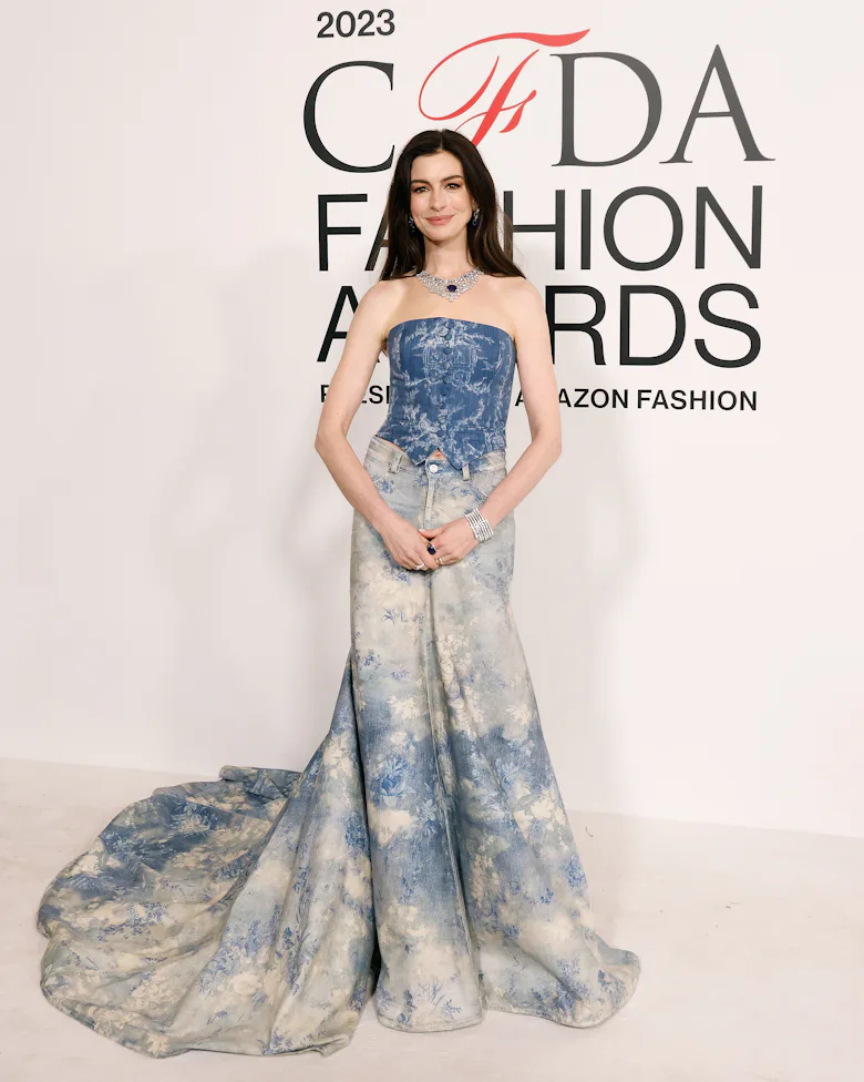 Anne Hathaway attends the 2023 CFDA Awards at American Museum of Natural History on November 06, 202...