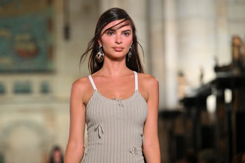 US model Emily Ratajkowski walks the runway for the Tory Burch Spring/Summer 2026 show during New Yo...