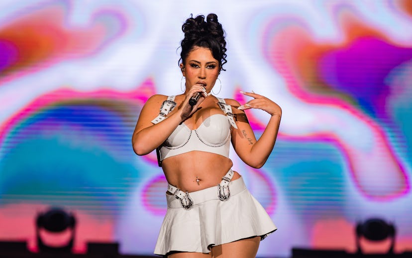 SAO PAULO, BRAZIL - MARCH 24: Kali Uchis performs live on stage during day one of Lollapalooza Brazi...