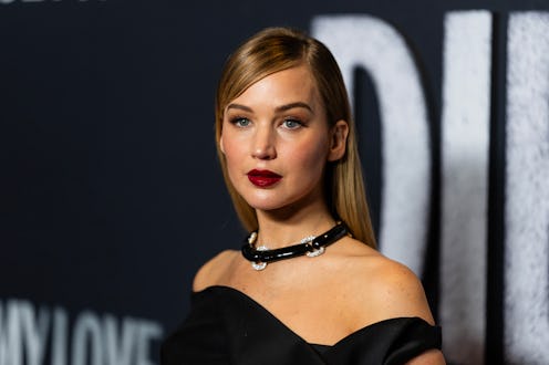 NEW YORK, NEW YORK - NOVEMBER 01: Jennifer Lawrence attends the "Die My Love" New York premiere at A...