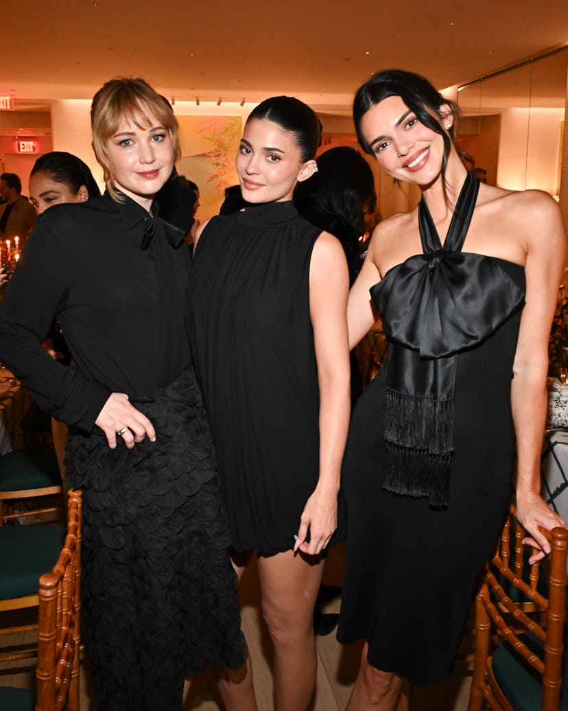 Jennifer Lawrence, Kylie Jenner and Kendall Jenner at the Dior VIP Dinner held at the Dior Flagship ...