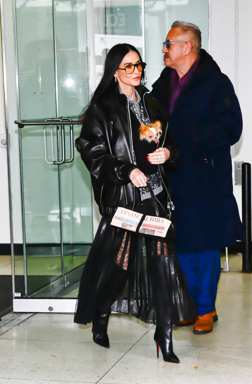 NEW YORK, NEW YORK - NOVEMBER 11: Demi Moore is seen on November 11, 2025 in New York City. (Photo b...