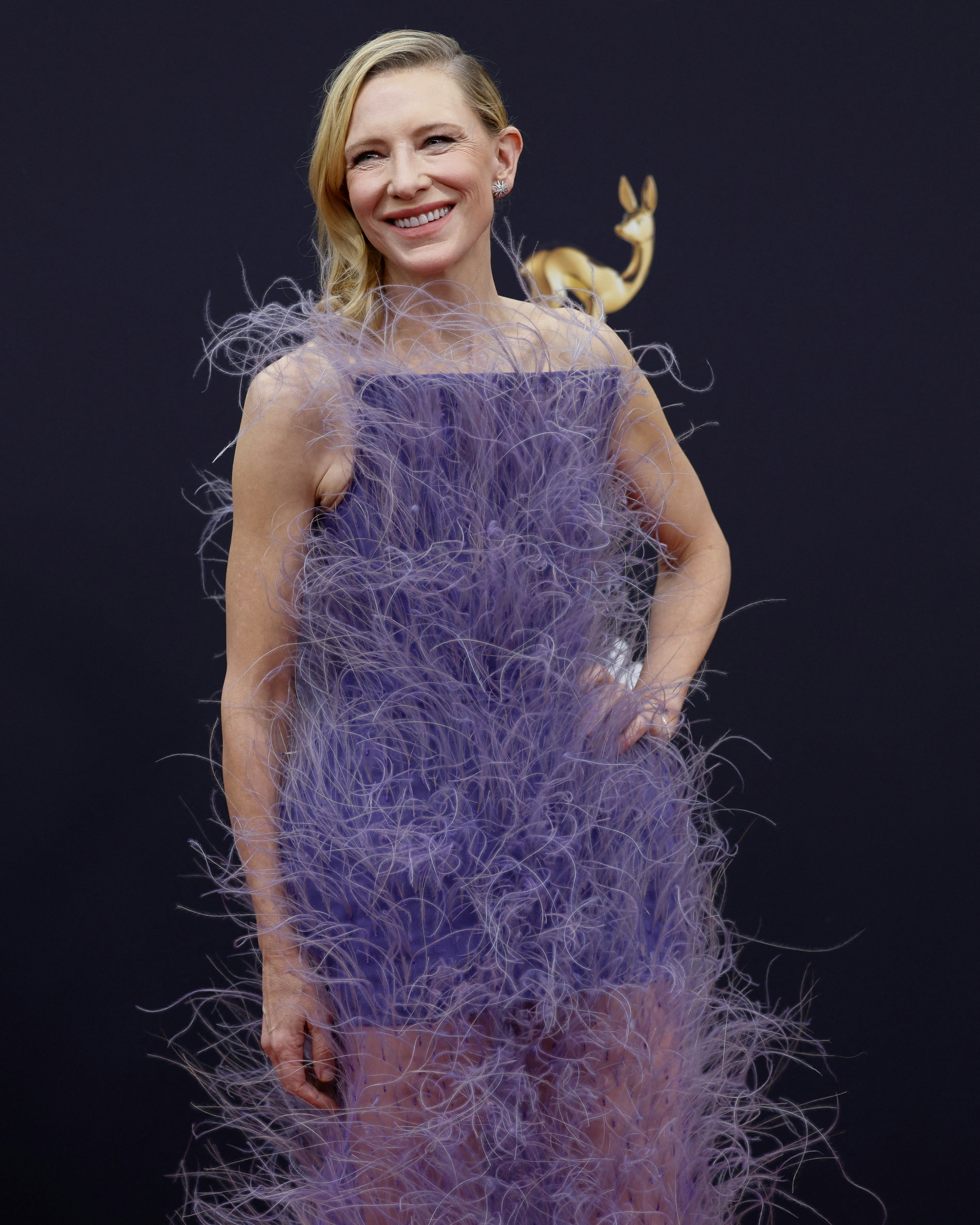 Australian actress Cate Blanchett arrives on the red carpet to attend the ceremony for the German me...