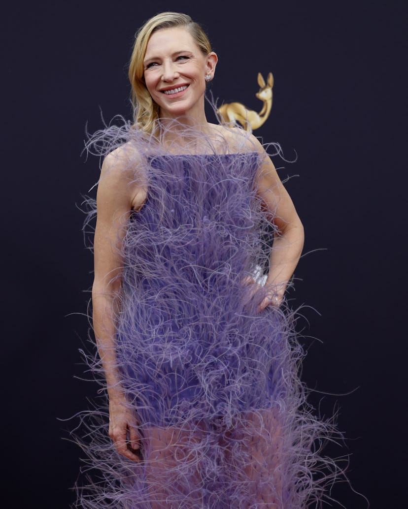 Australian actress Cate Blanchett arrives on the red carpet to attend the ceremony for the German me...