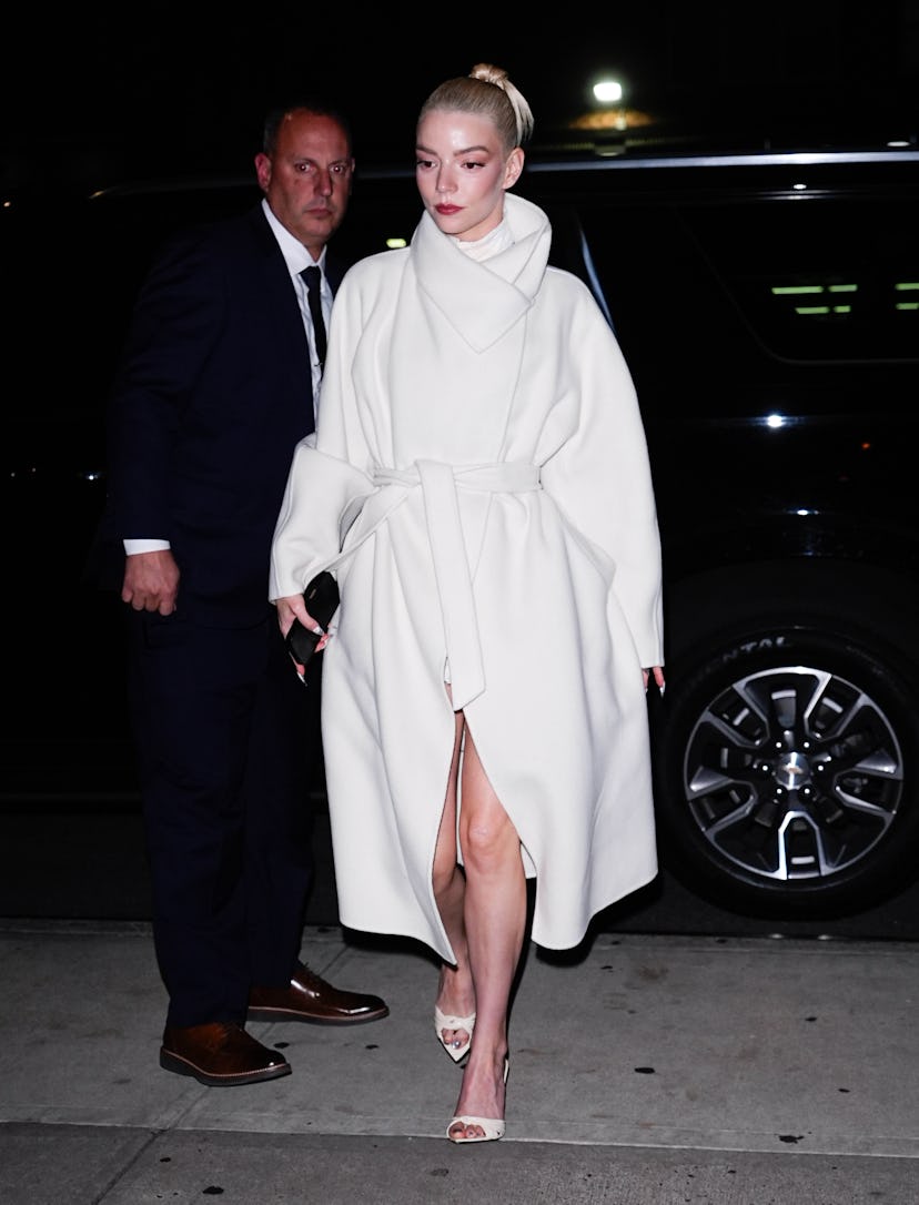 NEW YORK, NY - NOVEMBER 12: Anya Taylor-Joy is seen on November 12, 2025 in New York City. (Photo b...