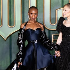 LONDON, ENGLAND - NOVEMBER 10: Cynthia Erivo and Ariana Grande attend the "Wicked: For Good" Europea...