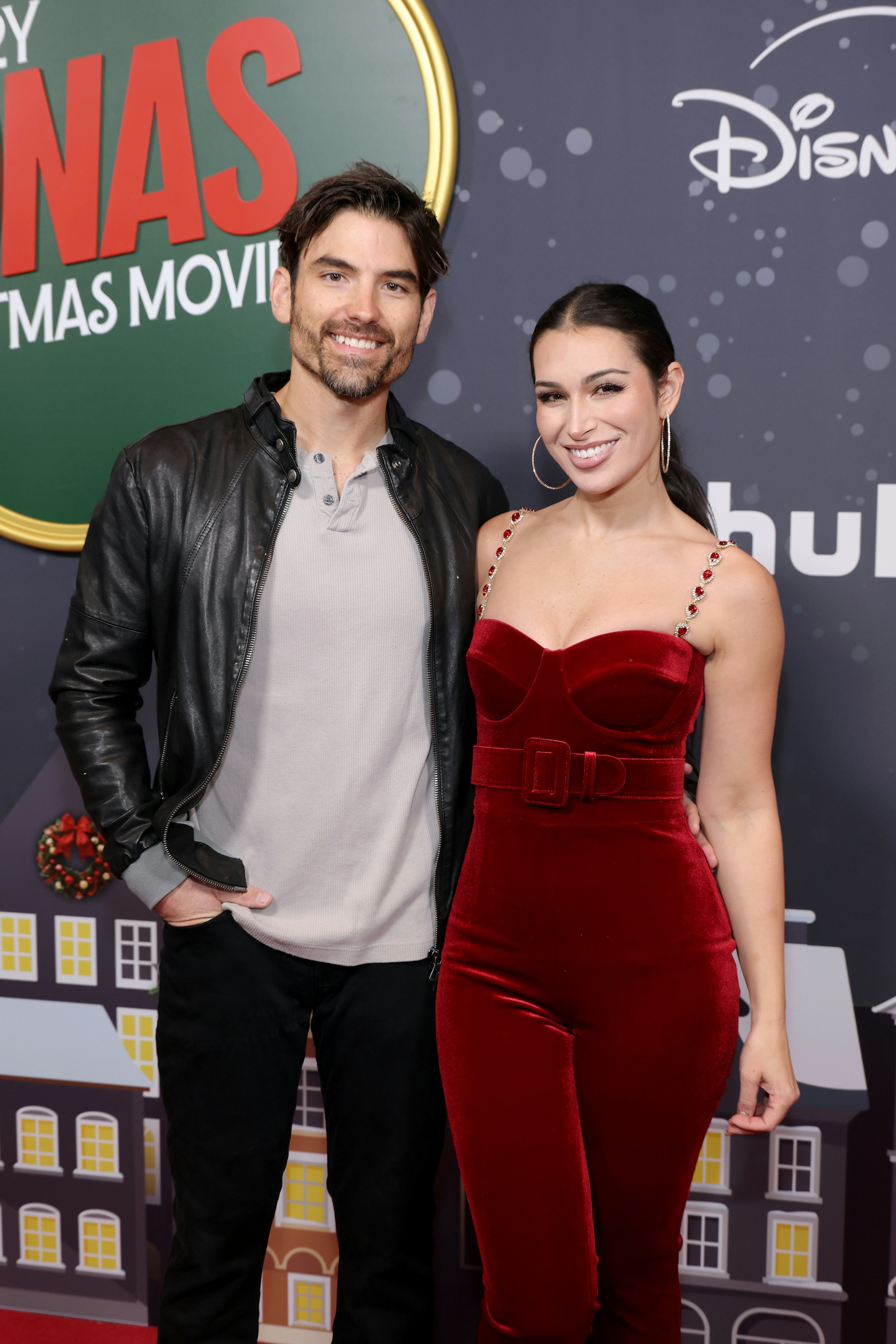 NEW YORK, NEW YORK - NOVEMBER 10: (L-R) Jared Haibon and Ashley Iaconetti attend Disney+'s "A Very J...
