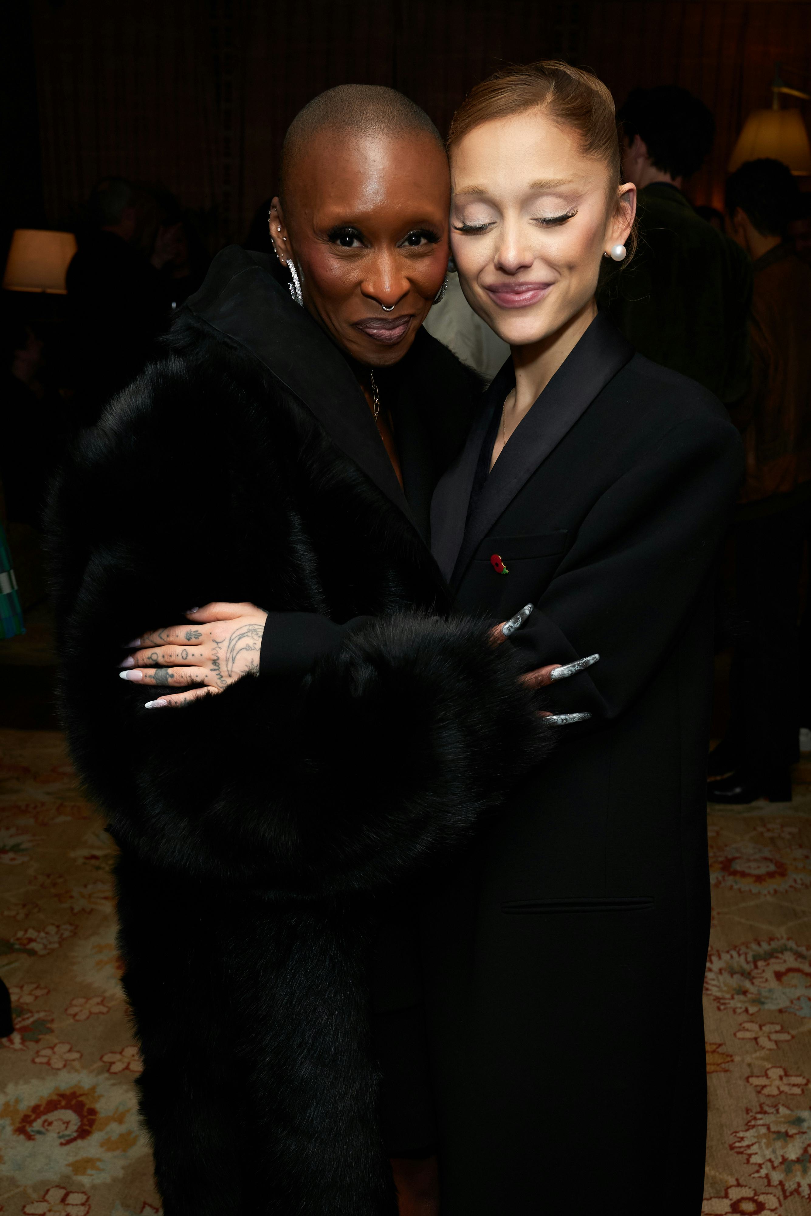 Cynthia Erivo spoke about Ariana Grande's red carpet incident with a fan.