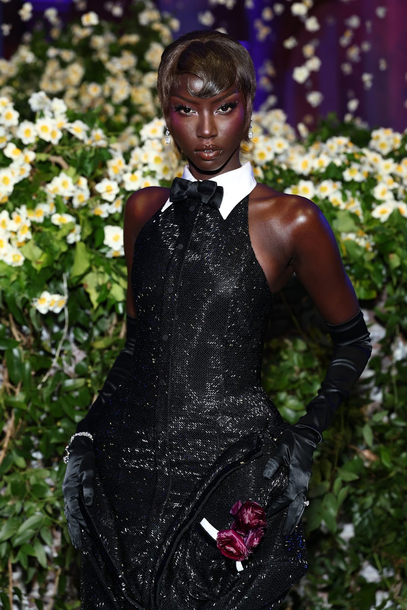 Anok Yai attends The 2025 Met Gala Celebrating "Superfine: Tailoring Black Style" at Metropolitan Mu...