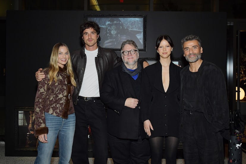 Margot Robbie, Jacob Elordi, Guillermo del Toro, Mia Goth, and Oscar Isaac attend Netflix's Frankens...