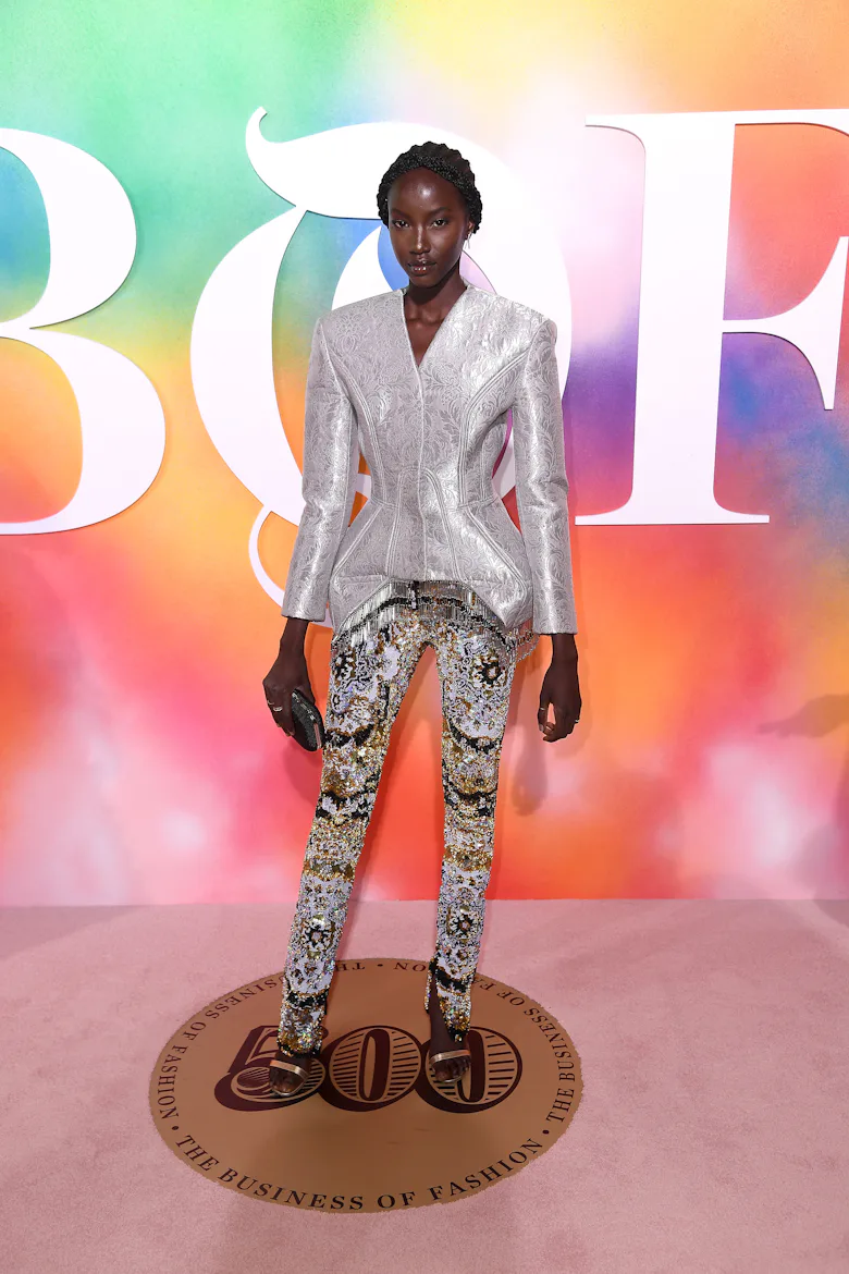 Anok Yai attends the #BoF500 gala dinner during New York Fashion Week Spring/Summer 2019 at 1 Hotel ...