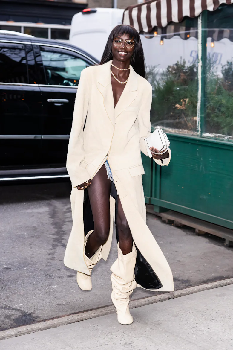 Anok Yai is seen in the East Village on February 01, 2024 in New York City.