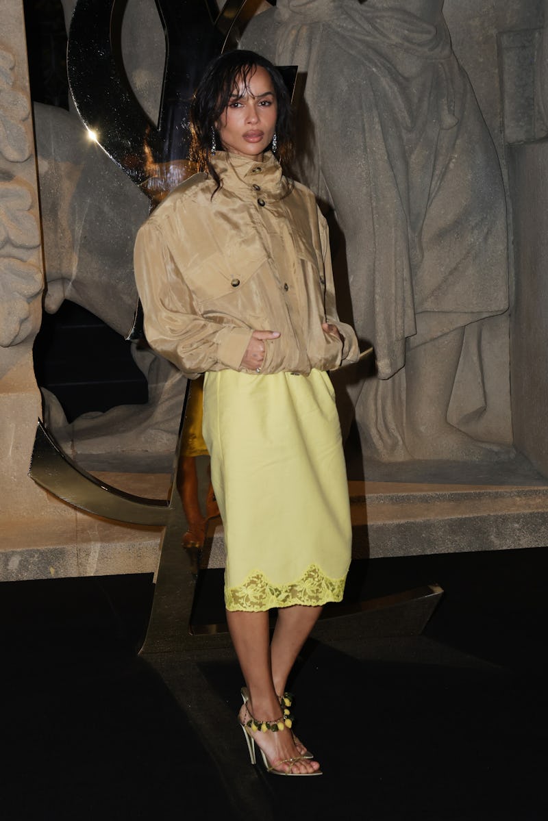 Zoe Kravitz at the Saint Laurent fashion show as part of Spring/Summer 2026 Paris Fashion Week held ...