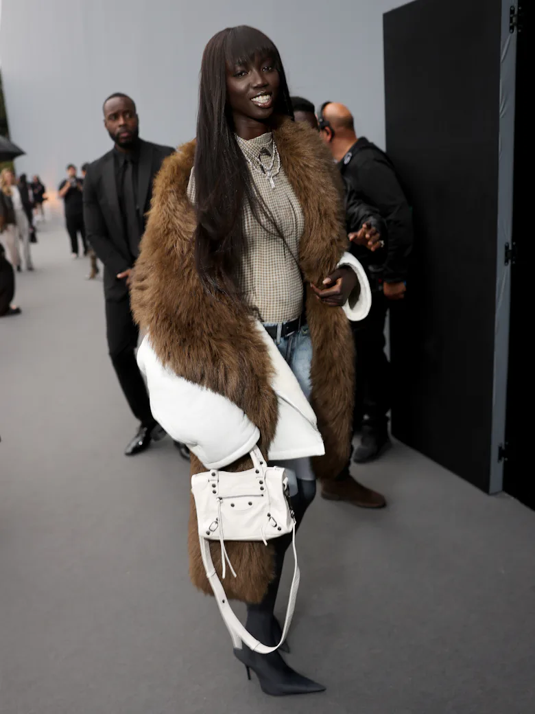 PARIS, FRANCE - SEPTEMBER 30: Anok Yai attends the Balenciaga Paris Womenswear Spring-Summer 2025 sh...