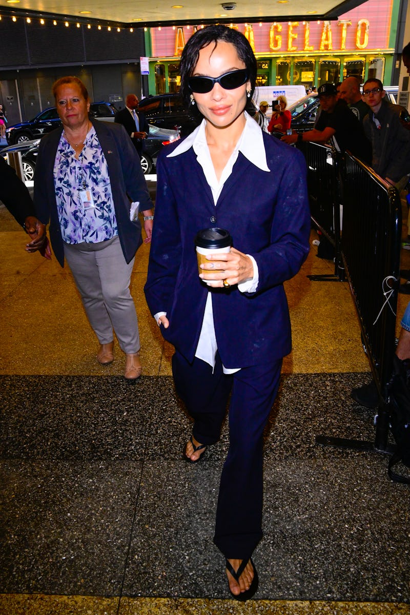 NEW YORK, NEW YORK - AUGUST 26: Zoe Kravitz is seen  on August 26, 2025 in New York City. (Photo by ...