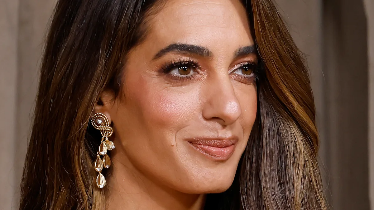 amal clooney brown dress Amal Clooney Dazzles in Dramatic Draped Gown for Date Night With George