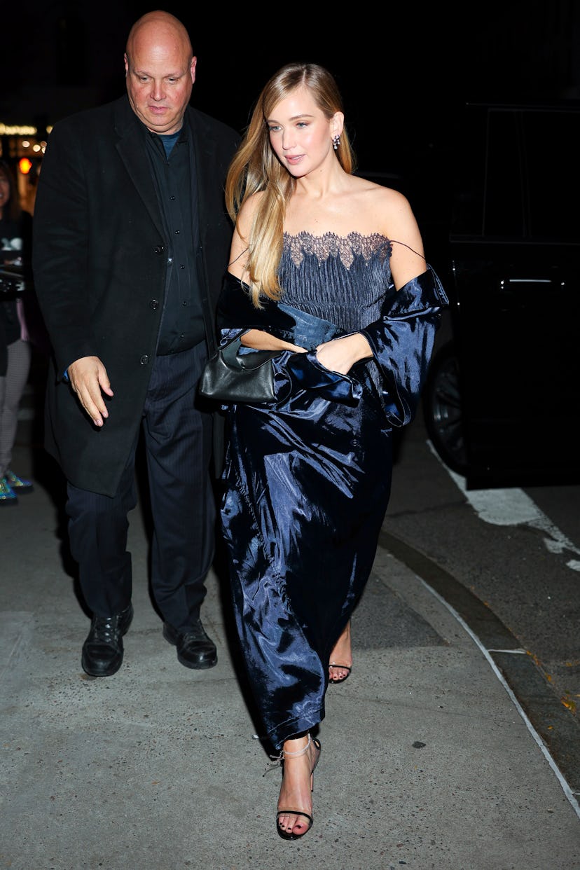 Jennifer Lawrence seen on the Upper East Side on November 01, 2025 in New York City.