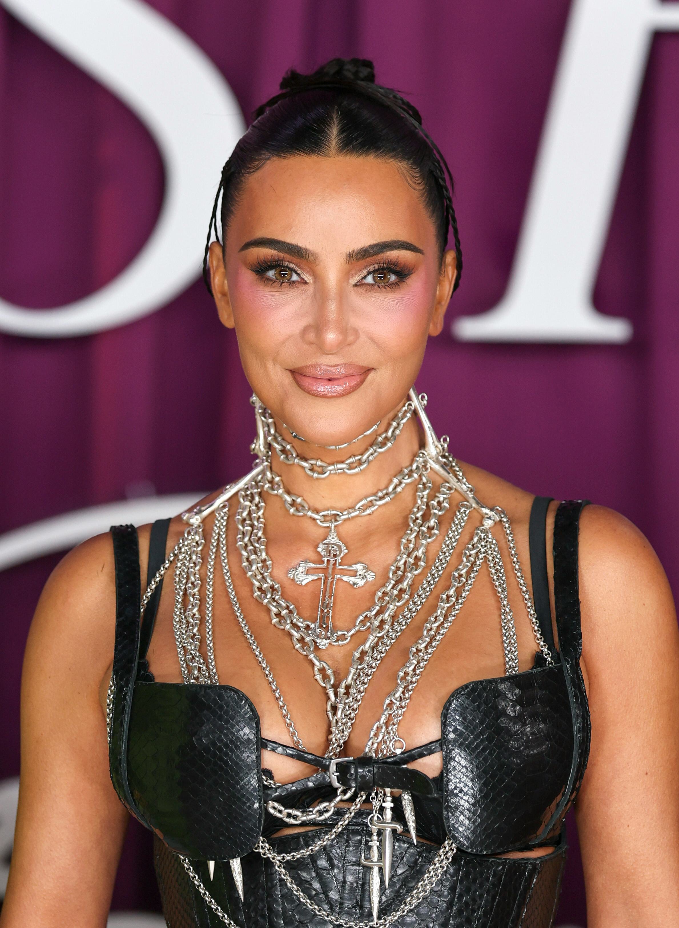 LONDON, ENGLAND - OCTOBER 22:  Kim Kardashian attends the "All's Fair" London Premiere at Odeon Luxe...