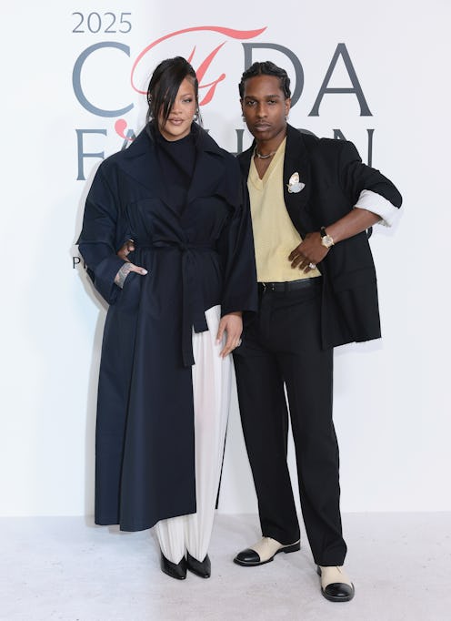 NEW YORK, NEW YORK - NOVEMBER 03: (L-R) Rihanna and A$AP Rocky attend the 2025 CFDA Awards at The A...