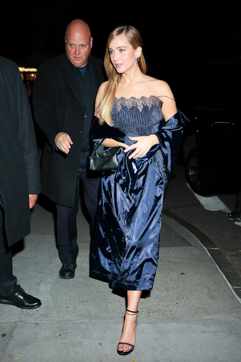 Jennifer Lawrence seen on the Upper East Side on November 01, 2025 in New York City.