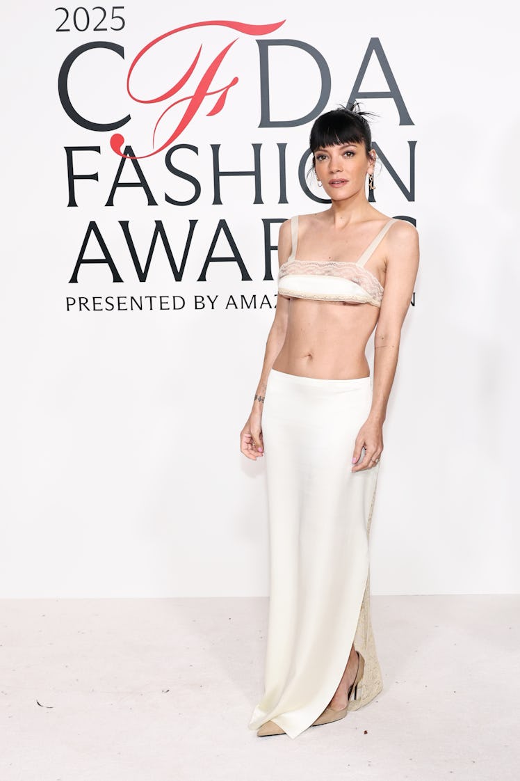 NEW YORK, NEW YORK - NOVEMBER 03: (EDITOR'S NOTE: Image contains partial nudity.) Lily Allen attends...