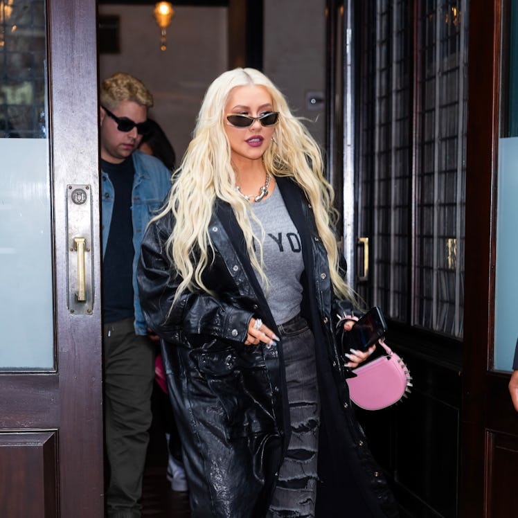 NEW YORK, NEW YORK - JUNE 22: Christina Aguilera is seen in Tribeca on June 22, 2023 in New York Cit...