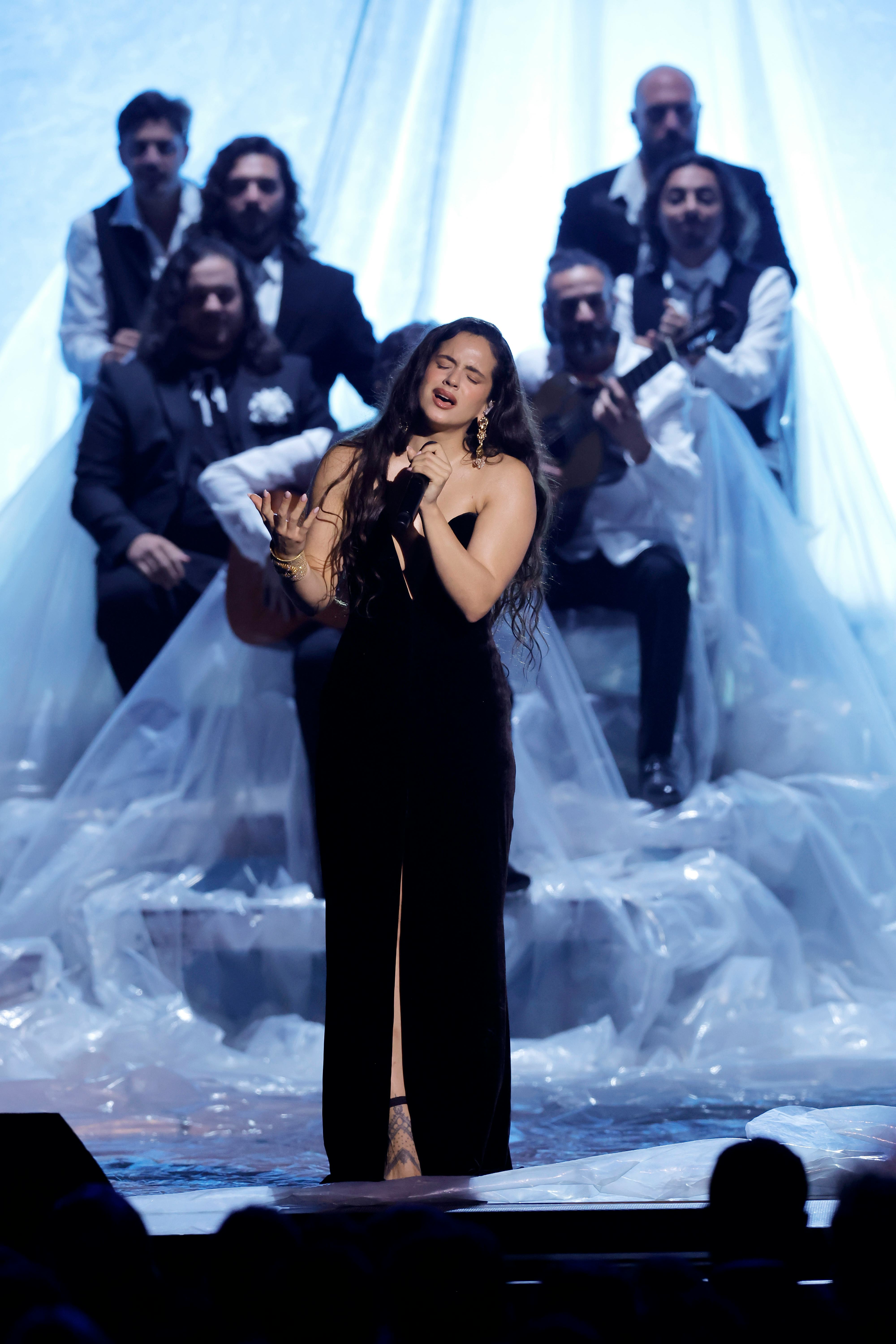 SEVILLE, SPAIN - NOVEMBER 16: Rosalía performs onstage during The 24th Annual Latin Grammy Awards on...