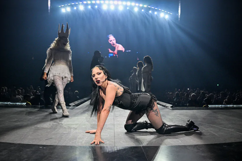 Lady Gaga performs on stage at The O2 Arena